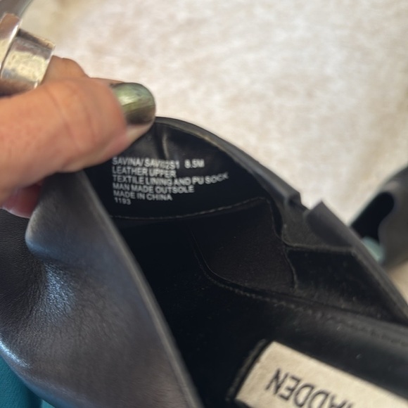 Steve Madden Savina black leather Heeled Mules size 8.5 - Picture 6 of 8